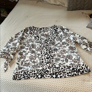Floral and Leopard Print Women's Top